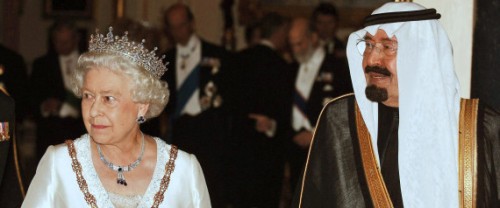Queen Elizabeth and King Abdullah.  Photo Credit, Associated Press (but I got it from the Huff Post)