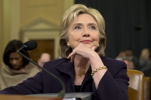 Hillary Clinton at Bengazi hearings -- LA Times Photo